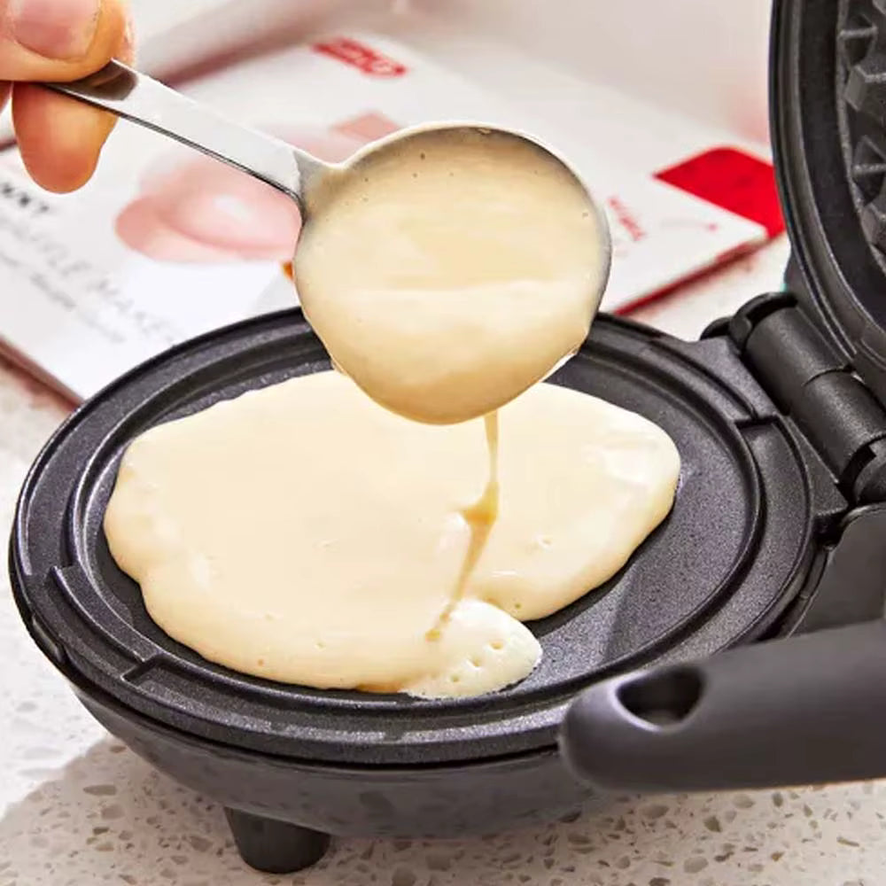 METOLİ Mini Waffle Makinesi – Kompakt, Yapışmaz, 500W